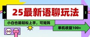 25年最新语聊玩法,纯手工,单机收益100+,小白也能轻松上手,可矩阵操作-七量思维