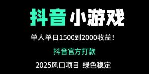 抖音官方小游戏2025全网最新玩法，暴利赚钱项目，单机日入2000+-七量思维