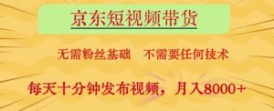 京东短视频带货，无需粉丝基础，不需要任何技术，每天十分钟发布视频，月入8k【揭秘】-七量思维