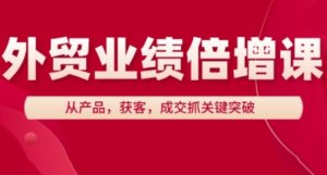 外贸业绩倍增课，从产品，获客，成交抓关键突破-七量思维