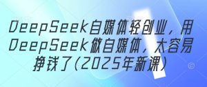 DeepSeek自媒体轻创业,用DeepSeek做自媒体,太容易挣钱了(2025年新课)-七量思维