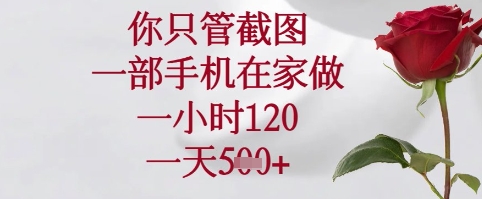 你只管截图，一部手机在家可以做，一小时120.一天5张+【揭秘】-七量思维