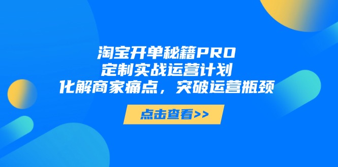 淘宝开单秘籍PRO，定制实战运营计划，化解商家痛点，突破运营瓶颈-七量思维