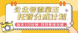 公众号流量主托管,每天10分钟复制粘贴,靠流量主分成,日入300+-七量思维
