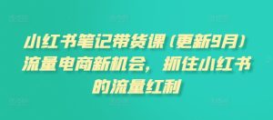 小红书笔记带货课(更新25年4月)流量电商新机会,抓住小红书的流量红利-七量思维