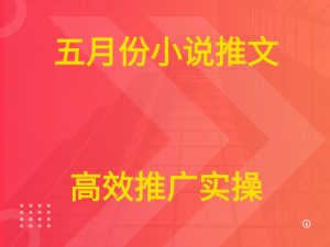 五月份小说推文 高效推广实操-七量思维