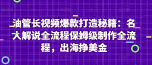 油管长视频爆款打造秘籍:名人解说全流程保姆级制作全流程,出海挣美金-七量思维