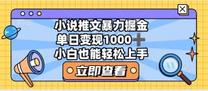 2025年小说推文暴力玩法,单日收益1000+,小白看完即可上手-七量思维