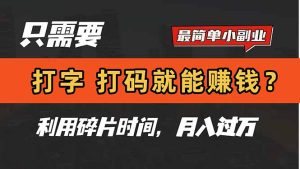 只需要打字，打码，就能赚钱？简单的赚钱小副业，利用碎片时间，月入过万-七量思维