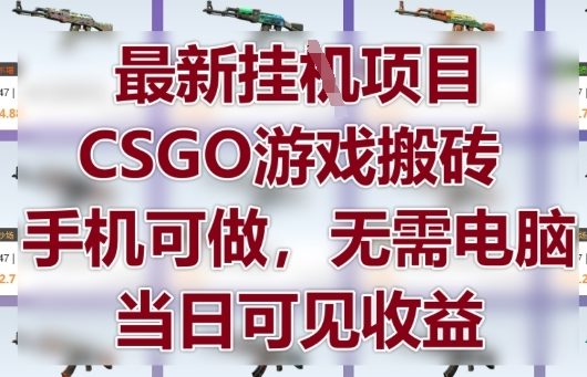 最新挂G项目，CSGO游戏搬砖，手机可做，无需电脑，当日见收益【揭秘】-七量思维
