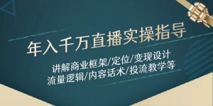 年入千万直播实操指导:讲解商业框架/定位/变现设计/流量逻辑/内容话术/等-七量思维