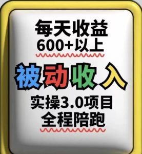 被动收入实操3.0项目,每天收益6张+以上,能长期操作-七量思维