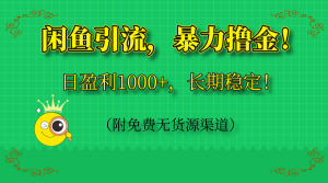 闲鱼引流,暴力撸金,日盈利1000+,长期稳定!(附免费无货源渠道)-七量思维