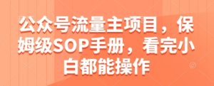 公众号流量主项目，保姆级SOP手册，看完小白都能操作-七量思维