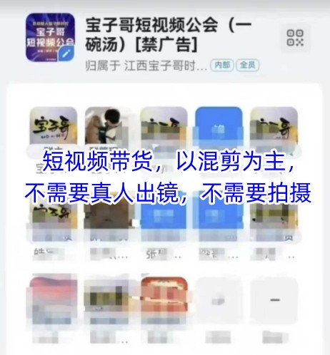 宝子哥头部团队短视频带货，以混剪为主，不需要真人出镜，不需要拍摄-七量思维