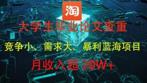 大学生毕业论文查重,暴利蓝海项目,月收入过1W+-七量思维