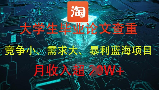 大学生毕业论文查重，暴利蓝海项目，月收入过1W+-七量思维
