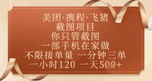 飞猪美团截图项目,你只管截图,一部手机在家做,正规平台无套路,一天5张+【揭秘】-七量思维