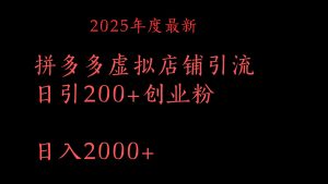 拼多多复制粘贴日引200+付费创业粉,月入6位数最新教程!-七量思维