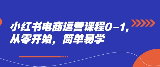 小红书电商运营课程0-1，从零开始，简单易学-七量思维