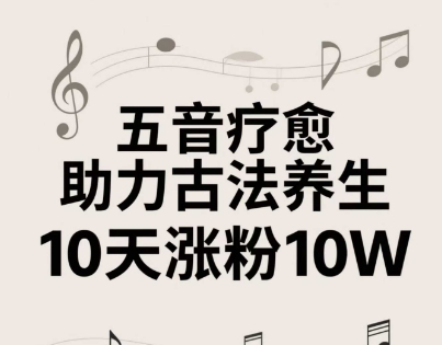 古法五音养生教程，五音疗愈的视频的制作方法，2-4小时就能学会，作者10天涨粉10W-七量思维
