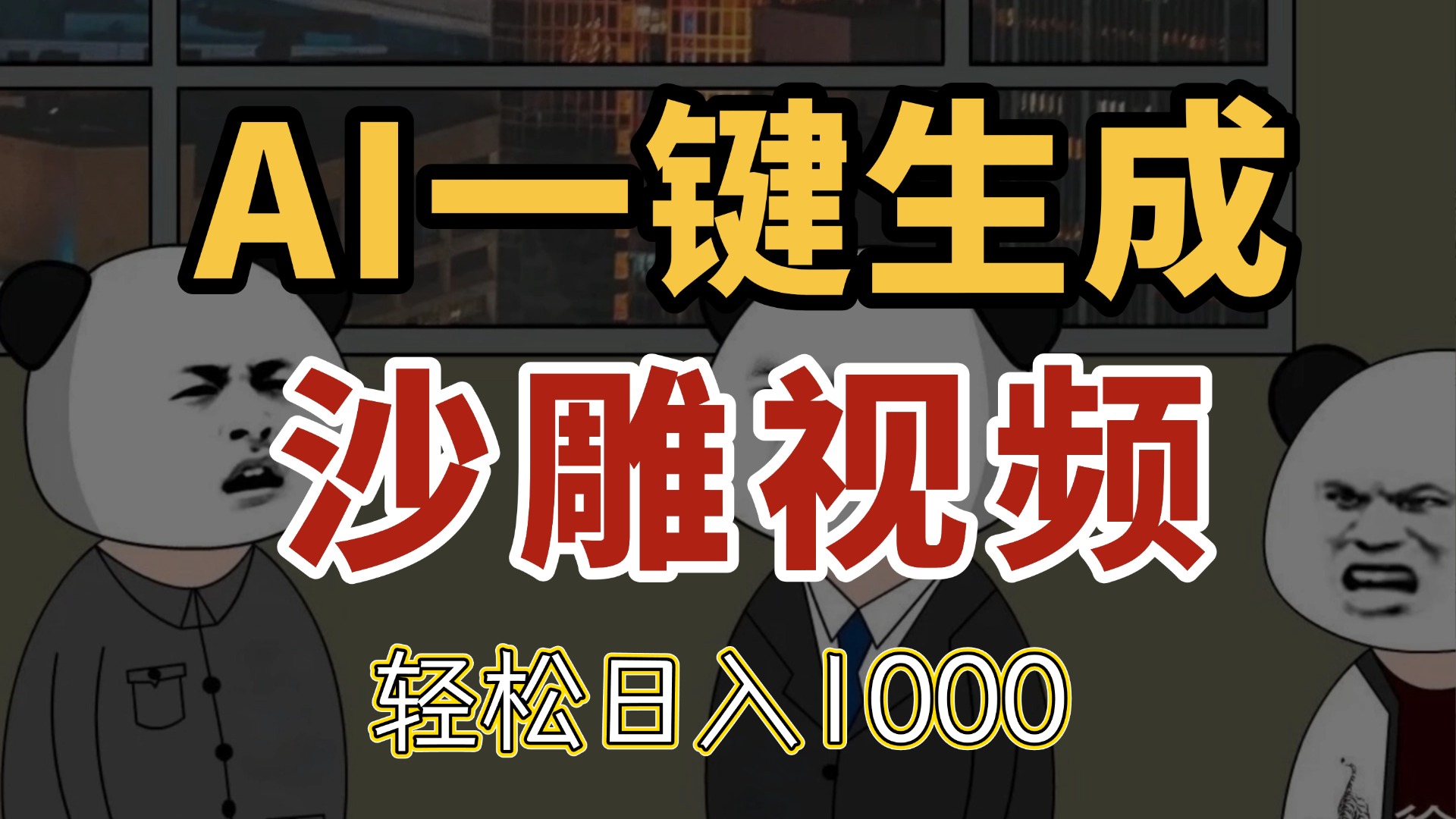 AI一键生成沙雕视频，一条视频千万播放，轻松日入1000-七量思维