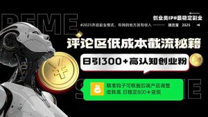 评论区低成本引流秘籍，精准钩子直击用户，单账号日增300+创业粉，日稳…-七量思维