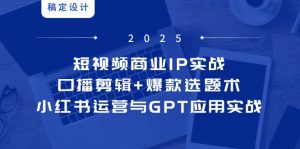 短视频商业IP实战6期:口播剪辑+爆款选题术,小红书运营与GPT应用实战-七量思维