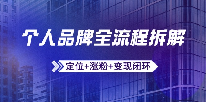 个人品牌全流程拆解：定位+涨粉+变现闭环，微信生态运营与资源整合-七量思维