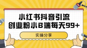 小红书抖音创业粉，小B端粉自热，日引99+的一个玩法【揭秘】-七量思维