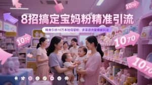 8招搞定宝妈粉精准引流，精准引流10万本地母婴粉，多渠道流量爆破玩法-七量思维