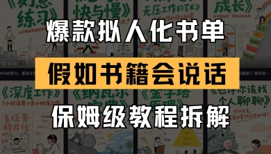 最新爆款拟人化书单玩法，假如书籍会说话，保姆级教程-七量思维