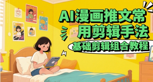 AI漫画推文常用剪辑手法，基础剪辑组合教程-七量思维