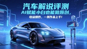 抖音汽车解说评测赛道，AI赋能小白也能做原创，收益爆炸，一条作品上千-七量思维