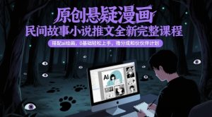 原创悬疑漫画民间故事小说推文全新完整课程， 搭配ai绘画，0基础轻松上手，撸分成和伙伴计划-七量思维