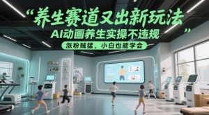 养生赛道又出新玩法,AI动画养生实操不违规,涨粉贼猛,小白也能学会-七量思维