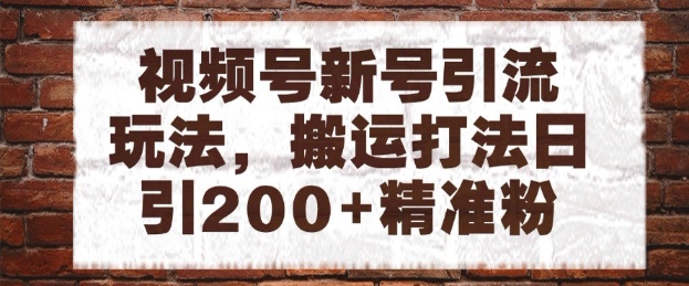 视频号新号引流玩法，搬运打法日引200+精准粉，可矩阵放大【揭秘】-七量思维