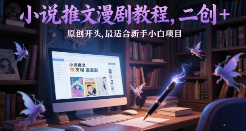 小说推文漫剧教程，二创+原创开头，最适合新手小白项目-七量思维