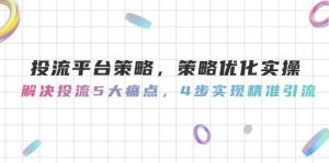 投流平台策略,策略优化实操,解决投流5大痛点,4步实现精准引流-七量思维