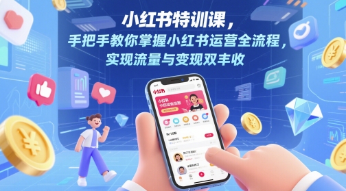 小红书特训课，手把手教你掌握小红书运营全流程，实现流量与变现双丰收-七量思维