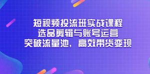 短视频投流班实战课程，选品剪辑与账号运营，突破流量池，高效带货变现-七量思维