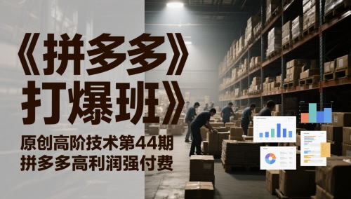 《拼多多打爆班》原创高阶技术第44期，拼多多高利润强付费-七量思维