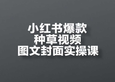小红书爆款种草视频图文封面实操课，​开店、选品、引流、变现全流程-七量思维