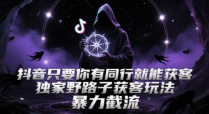 抖音只要你有同行就能获客，独家野路子获客玩法，暴力截流【揭秘】-七量思维