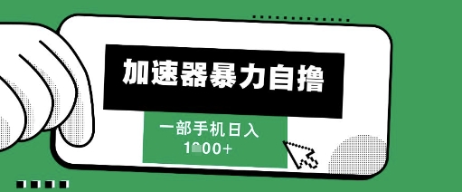 205新风口，加速器暴力自撸，单机日入1k+【揭秘】-七量思维