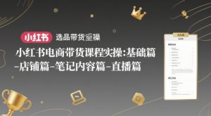 小红书电商带货课程实操:基础篇-选品篇-店铺篇-笔记内容篇-直播篇-七量思维