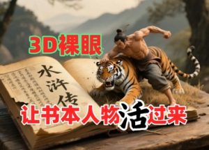 书本人物裸眼3D视频，新的玩法，流量超猛，保姆级教程-七量思维