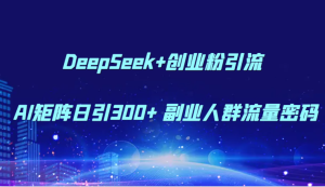 DeepSeek+创业粉引流 AI矩阵日引300+ 副业人群流量密码-七量思维