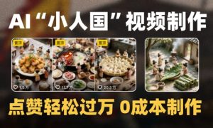 爆款1000W+播放微缩景观迷你小人国AI视频0成本制作全流程教学-七量思维