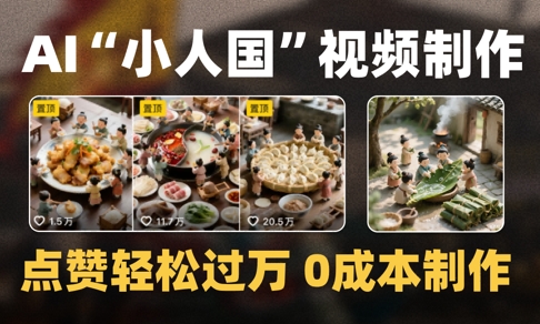 爆款1000W+播放微缩景观迷你小人国AI视频0成本制作全流程教学-七量思维